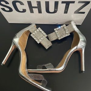 Schutz silver heels